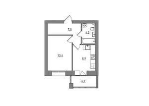 1-к квартира, вторичка, 38м2, 6/7 этаж