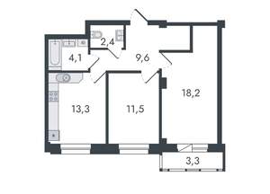 2-к квартира, вторичка, 62м2, 2/16 этаж