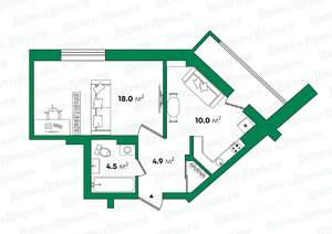 1-к квартира, вторичка, 38м2, 8/16 этаж