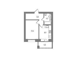 1-к квартира, вторичка, 38м2, 4/7 этаж