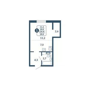 Студия квартира, вторичка, 29м2, 8/17 этаж