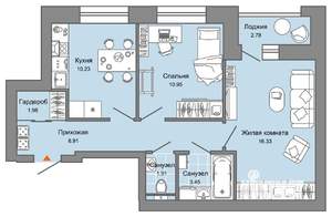 2-к квартира, вторичка, 55м2, 7/8 этаж