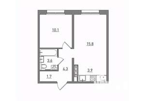 2-к квартира, вторичка, 39м2, 2/17 этаж