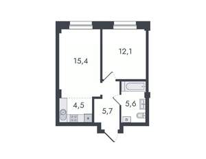2-к квартира, вторичка, 43м2, 14/16 этаж