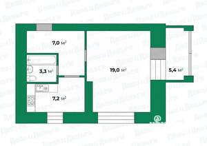 1-к квартира, вторичка, 42м2, 5/12 этаж