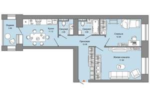 2-к квартира, вторичка, 61м2, 3/8 этаж