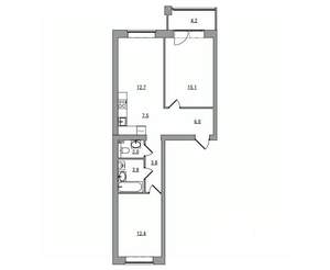 3-к квартира, вторичка, 68м2, 2/6 этаж