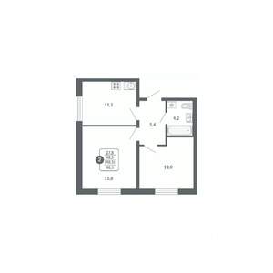 2-к квартира, вторичка, 49м2, 17/17 этаж