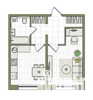 1-к квартира, вторичка, 38м2, 1/17 этаж