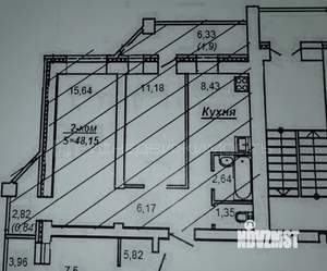 2-к квартира, вторичка, 47м2, 12/16 этаж