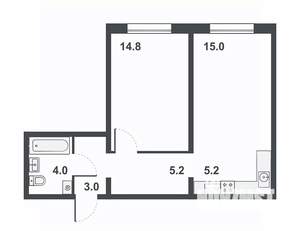 2-к квартира, вторичка, 47м2, 3/16 этаж