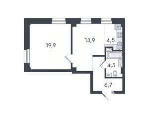 2-к квартира, вторичка, 50м2, 4/16 этаж