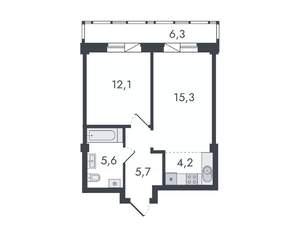 2-к квартира, вторичка, 49м2, 2/16 этаж