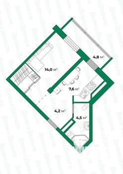 1-к квартира, вторичка, 30м2, 15/17 этаж