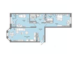 2-к квартира, вторичка, 80м2, 4/17 этаж