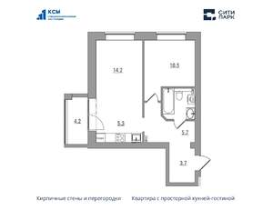 2-к квартира, вторичка, 48м2, 4/6 этаж
