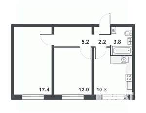 2-к квартира, вторичка, 51м2, 12/16 этаж