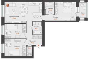 3-к квартира, вторичка, 85м2, 2/8 этаж