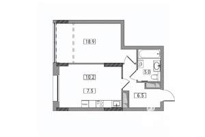 2-к квартира, вторичка, 49м2, 4/17 этаж