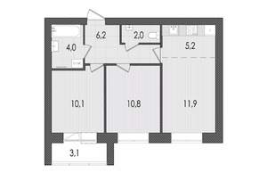 3-к квартира, вторичка, 53м2, 8/9 этаж