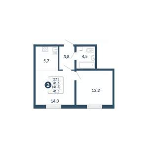 2-к квартира, вторичка, 42м2, 3/17 этаж