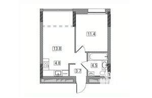 2-к квартира, вторичка, 38м2, 7/17 этаж