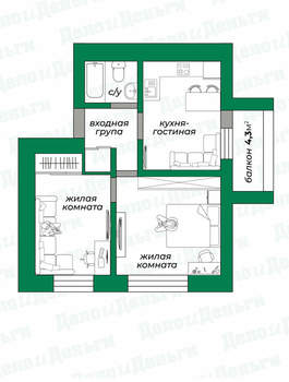 3-к квартира, вторичка, 57м2, 8/13 этаж