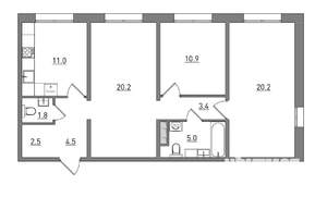 3-к квартира, вторичка, 80м2, 2/16 этаж
