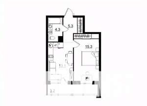 1-к квартира, вторичка, 41м2, 8/11 этаж