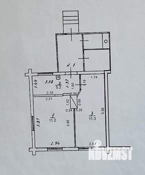 2-к квартира, вторичка, 28м2, 1/1 этаж
