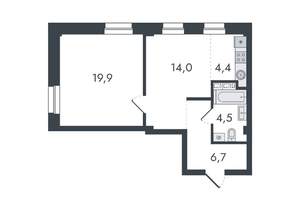 2-к квартира, вторичка, 50м2, 12/16 этаж