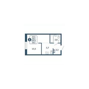 Студия квартира, вторичка, 28м2, 3/17 этаж