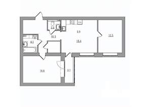 3-к квартира, вторичка, 70м2, 4/6 этаж