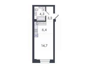 Студия квартира, вторичка, 29м2, 16/16 этаж