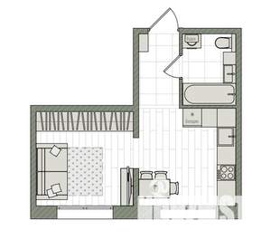 1-к квартира, вторичка, 27м2, 2/16 этаж