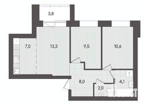 3-к квартира, вторичка, 58м2, 2/9 этаж