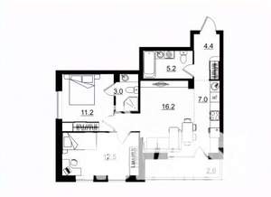 3-к квартира, строящийся дом, 62м2, 4/11 этаж