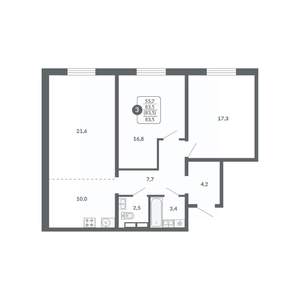 3-к квартира, вторичка, 84м2, 15/17 этаж