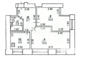 2-к квартира, вторичка, 38м2, 1/4 этаж