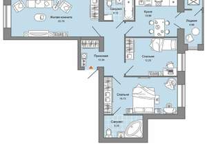 3-к квартира, вторичка, 83м2, 7/7 этаж