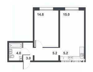 2-к квартира, вторичка, 47м2, 10/16 этаж