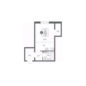 1-к квартира, вторичка, 30м2, 16/17 этаж