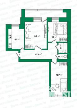 3-к квартира, вторичка, 61м2, 2/10 этаж