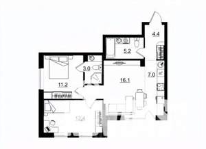 3-к квартира, строящийся дом, 62м2, 11/11 этаж