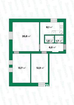 3-к квартира, вторичка, 65м2, 2/3 этаж