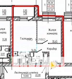 2-к квартира, вторичка, 40м2, 4/9 этаж