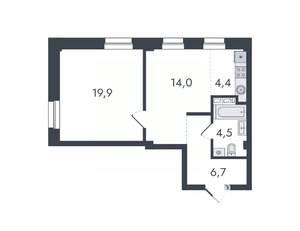 2-к квартира, вторичка, 50м2, 15/16 этаж