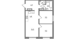 3-к квартира, вторичка, 51м2, 14/17 этаж