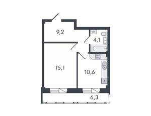1-к квартира, вторичка, 45м2, 1/16 этаж