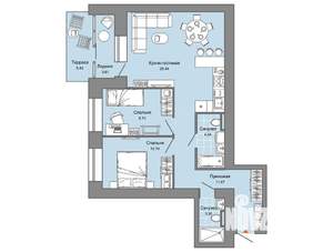 2-к квартира, вторичка, 69м2, 3/4 этаж